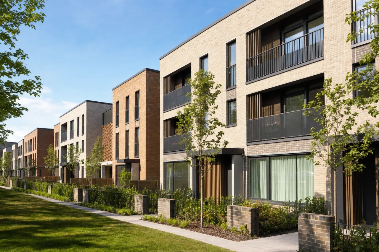 Immeubles de logements sociaux dans un quartier residentiel
