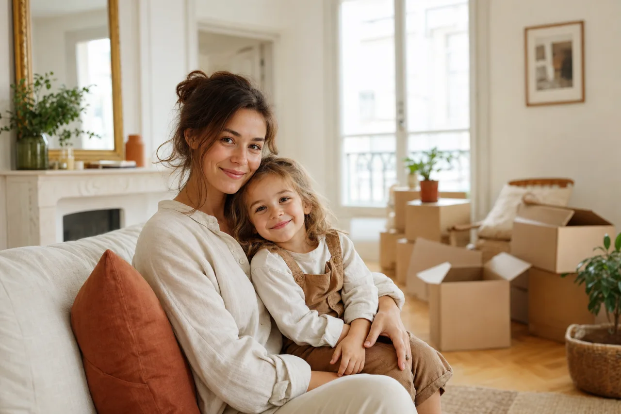 Parent et enfant dans un logement social apres une separation