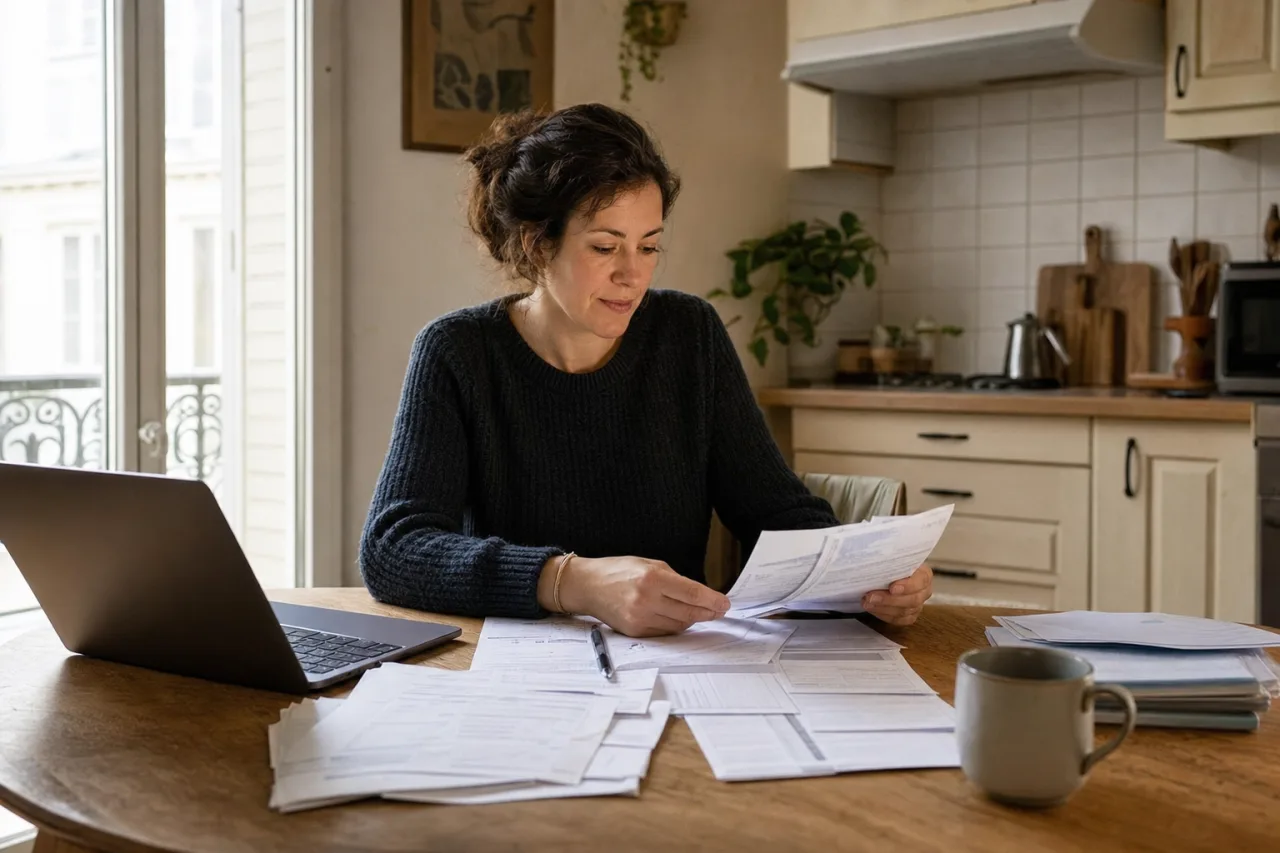 Personne organisant ses factures pour reprendre le controle de son budget